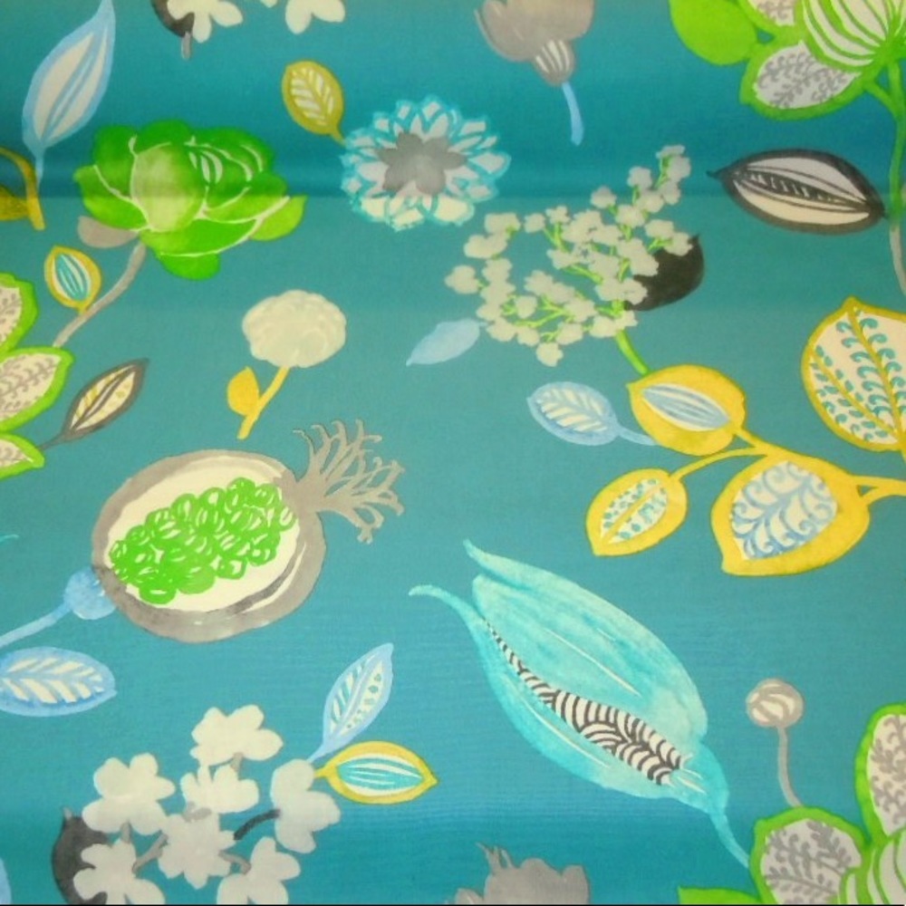 Delaria Island Blue 🌴 Chinoiserie Cotton Floral